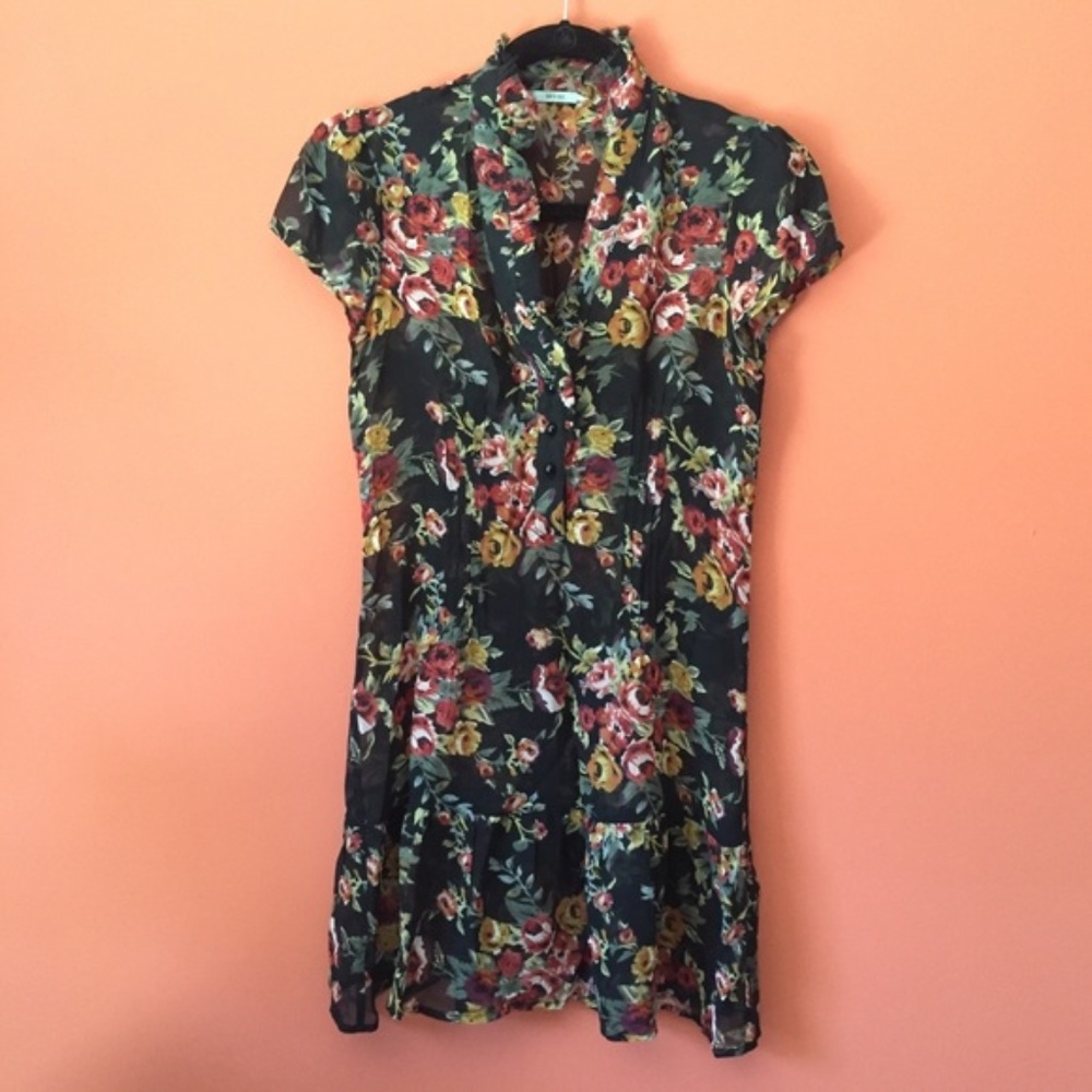 Sheer Floral Dress/Cover Up